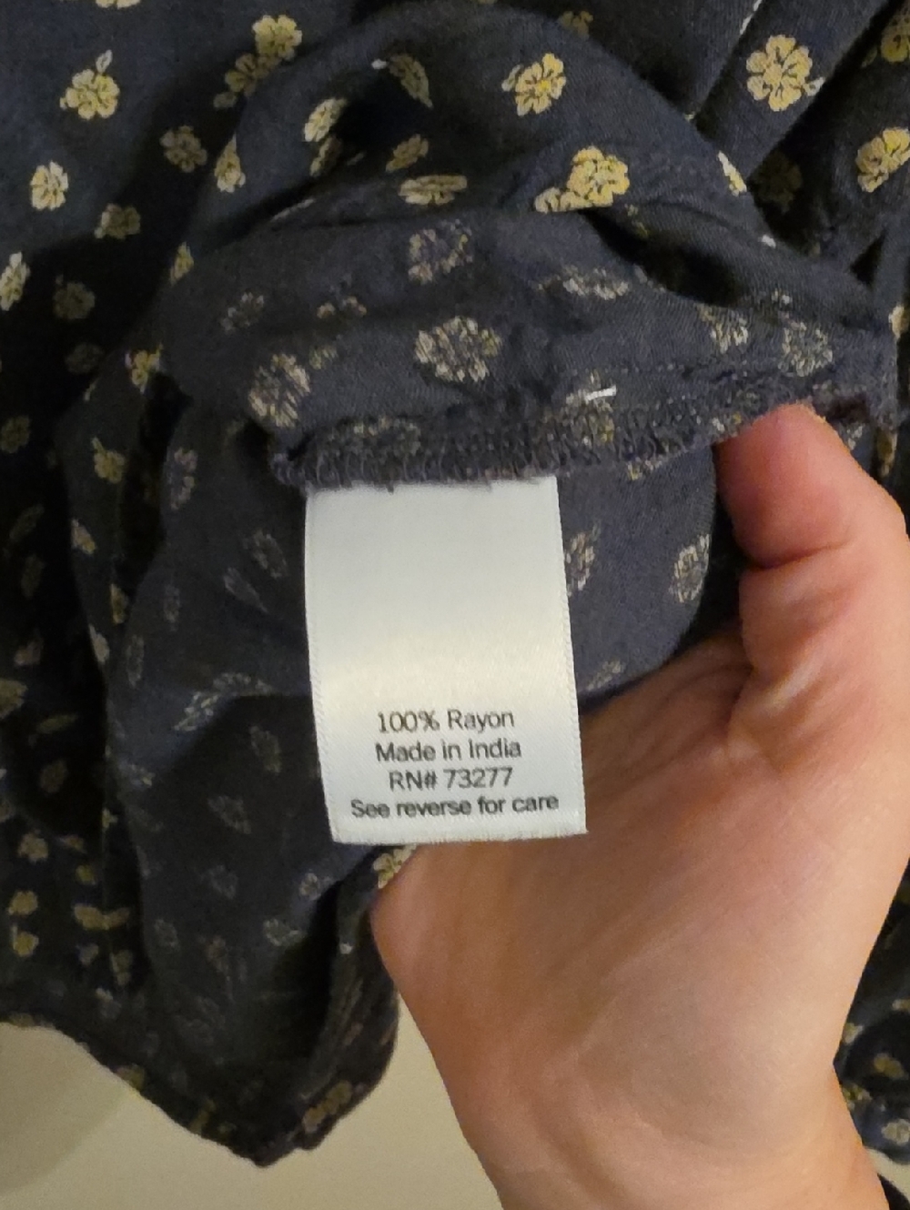 Sonoma Dark Gray Floral V Neck Button Up Blouse. In EUC - Picture 4 of 4